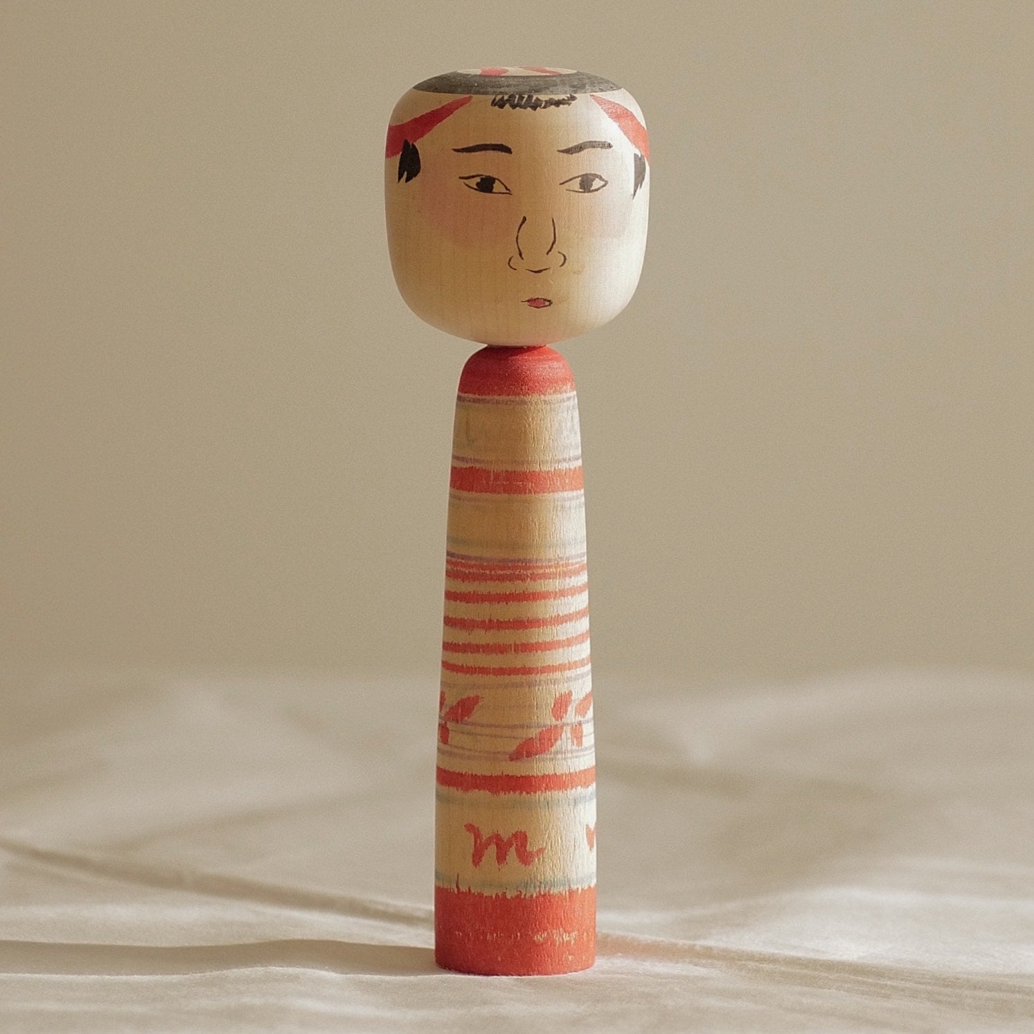 Poupée Kokeshi Japonaise Ancienne En Bois - Vintage Traditionnel - 12,9 Pouces - Japon