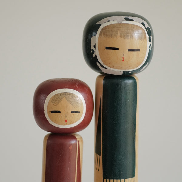 DUO DE KOKESHI VINTAGE PAR SHOZAN SHIDO 29 cm