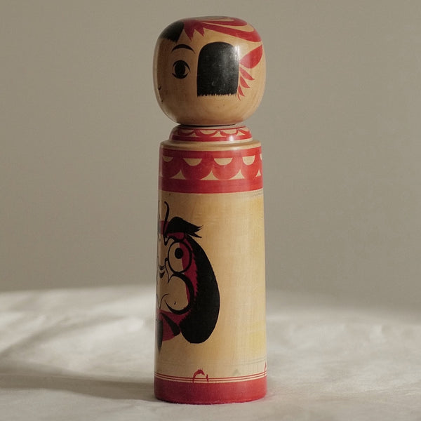 KOKESHI VINTAGE DE STYLE ZAO PAR ABE SHINYA / 23,5 CM