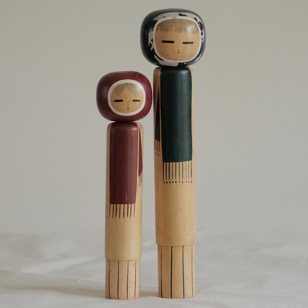 DUO DE KOKESHI VINTAGE PAR SHOZAN SHIDO 29 cm