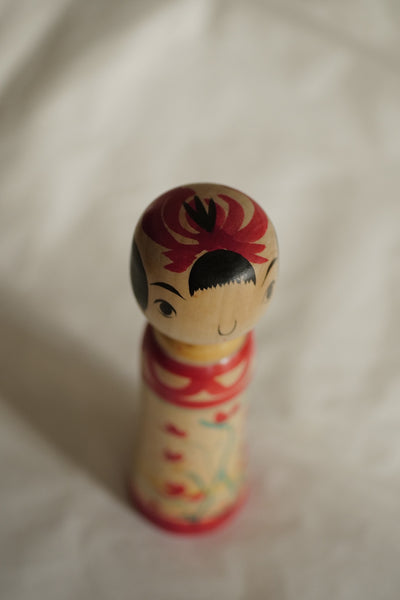 KOKESHI VINTAGE DE STYLE ZAO PAR ABE TSUNEKICHI / 19 CM