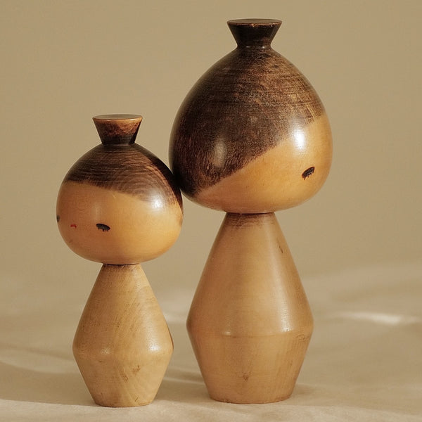 DUO DE KOKESHI VINTAGES PAR YAMANAKA SANPEI  / 22 CM