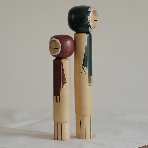 DUO DE KOKESHI VINTAGE PAR SHOZAN SHIDO 29 cm