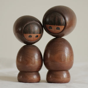 DUO DE KOKESHI VINTAGES PAR HIDEO ISHIHARA / 16 CM