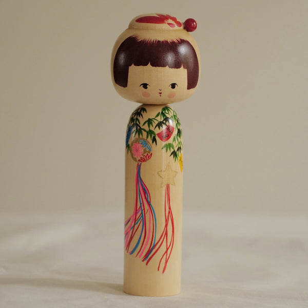 KOKESHI VINTAGE “TANABATA” / AVEC SA BOÎTE / 21,5 CM