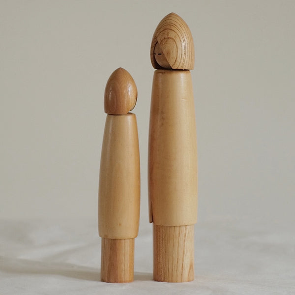 DUO DE KOKESHI VINTAGE PAR SHOZAN SHIDO / 27,5 cm