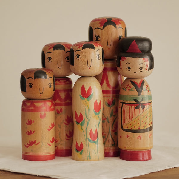 KOKESHI VINTAGE DE STYLE ZAO PAR ABE SHINYA / 30,5 CM