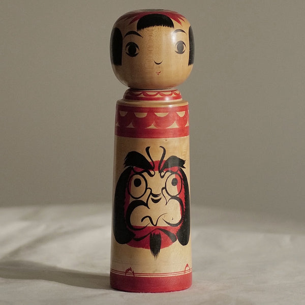 KOKESHI VINTAGE DE STYLE ZAO PAR ABE SHINYA / 23,5 CM