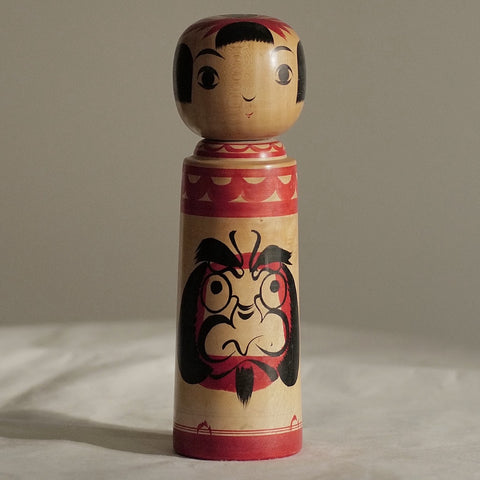 KOKESHI VINTAGE DE STYLE ZAO PAR ABE SHINYA / 23,5 CM