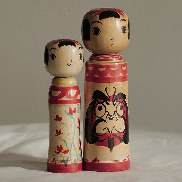 KOKESHI VINTAGE DE STYLE ZAO PAR ABE SHINYA / 23,5 CM