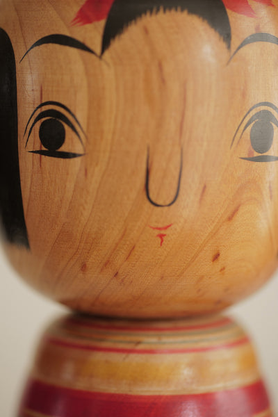 KOKESHI VINTAGE DE STYLE ZAO PAR ABE SHINYA / 30,5 CM