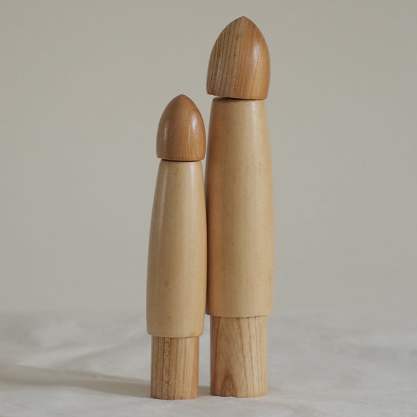 DUO DE KOKESHI VINTAGE PAR SHOZAN SHIDO / 27,5 cm