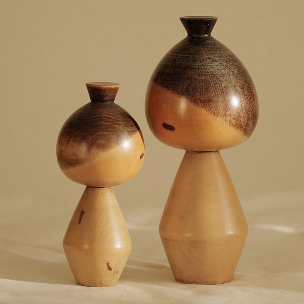 DUO DE KOKESHI VINTAGES PAR YAMANAKA SANPEI  / 22 CM