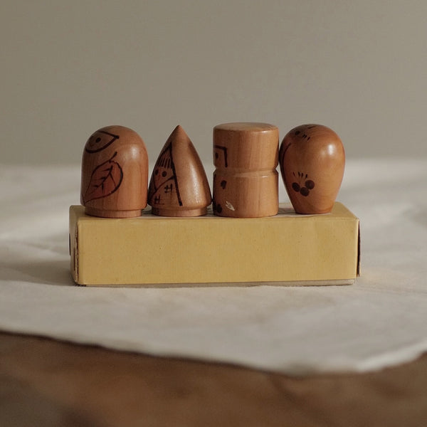 KOKESHI VINTAGE QUATRES SAISONS PAR RYOICHI / AVEC LEUR BOÎTE