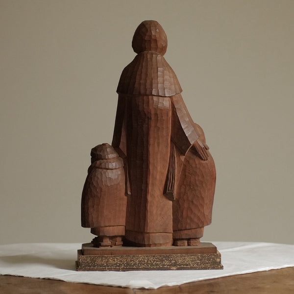 STATUE MÈRE ET ENFANTS / AVEC SA BOÎTE / 42 CM