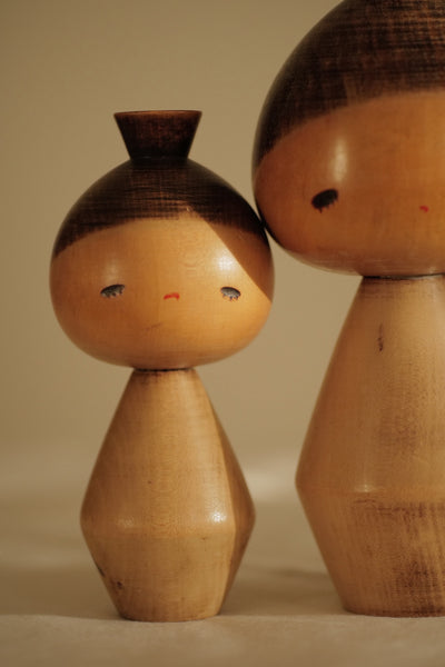 DUO DE KOKESHI VINTAGES PAR YAMANAKA SANPEI  / 22 CM