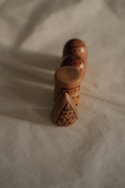 KOKESHI VINTAGE QUATRES SAISONS PAR RYOICHI / AVEC LEUR BOÎTE