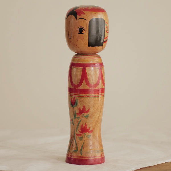 KOKESHI VINTAGE DE STYLE ZAO PAR ABE SHINYA / 30,5 CM