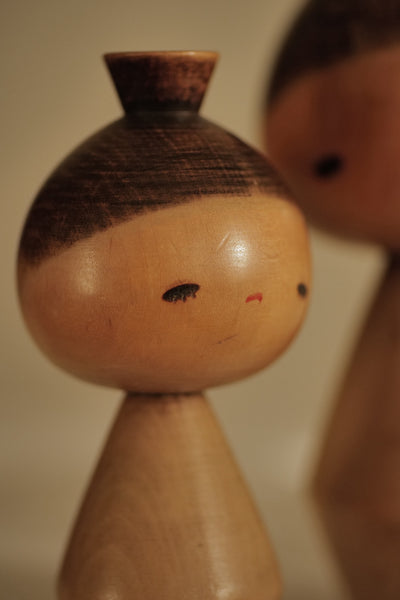 DUO DE KOKESHI VINTAGES PAR YAMANAKA SANPEI  / 22 CM