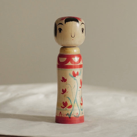 KOKESHI VINTAGE DE STYLE ZAO PAR ABE TSUNEKICHI / 19 CM