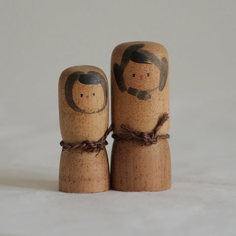 DUO DE KOKESHI VINTAGE PAR KIYOHARA TAKAO / 9 CM