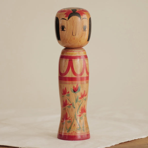 KOKESHI VINTAGE DE STYLE ZAO PAR ABE SHINYA / 30,5 CM