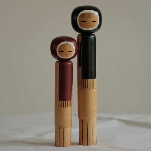DUO DE KOKESHI VINTAGE PAR SHOZAN SHIDO 29 cm