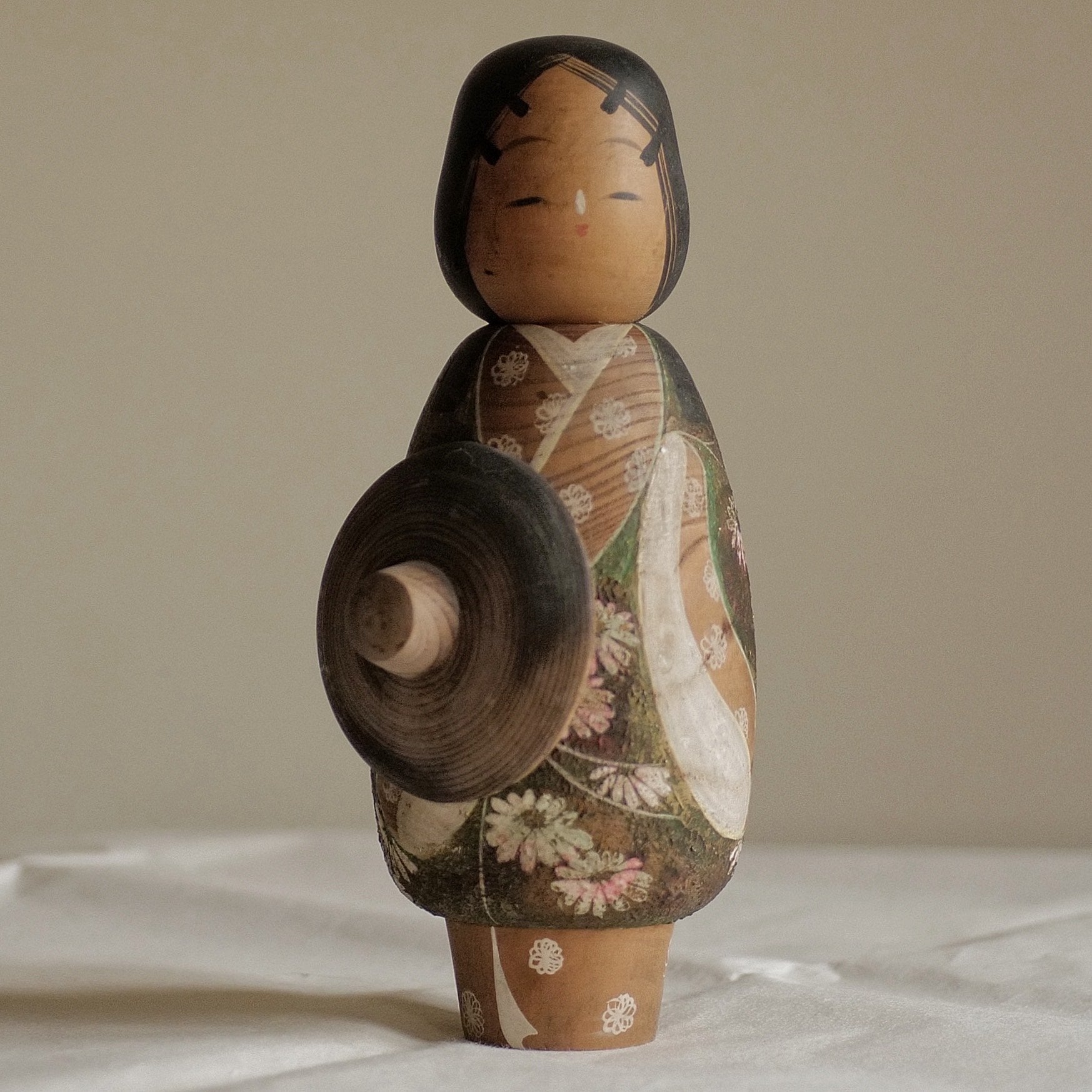 Poupée Japonaise Kokeshi Sosaku Artisanale - Vintage Signée - Années 1980