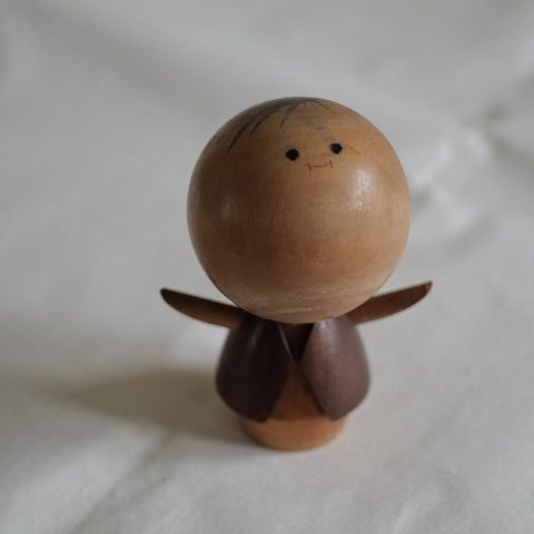 Poupée Japonaise Kokeshi Sosaku Artisanale - Vintage Signée - Années 1980