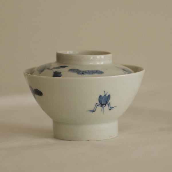BOL AVEC COUVERCLE / MOTIF VÉGÉTAUX ET INSECTES