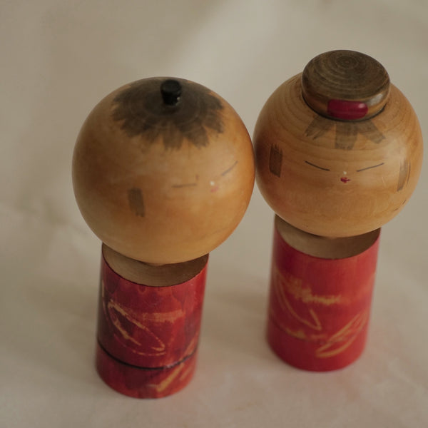 DUO DE KOKESHI VINTAGES PAR TAKAHASHI HASHIME / 18 CM