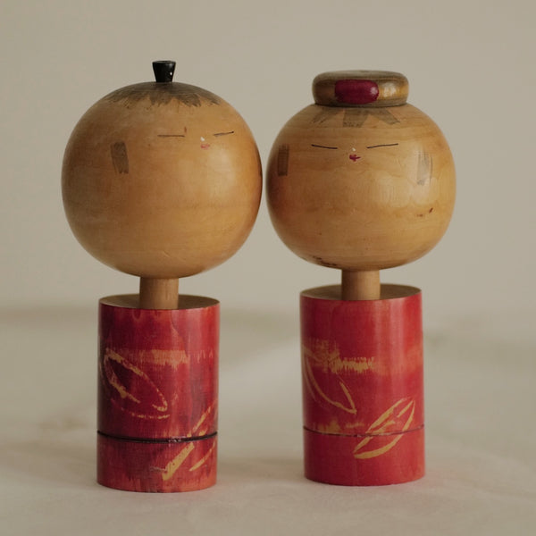 DUO DE KOKESHI VINTAGES PAR TAKAHASHI HASHIME / 18 CM
