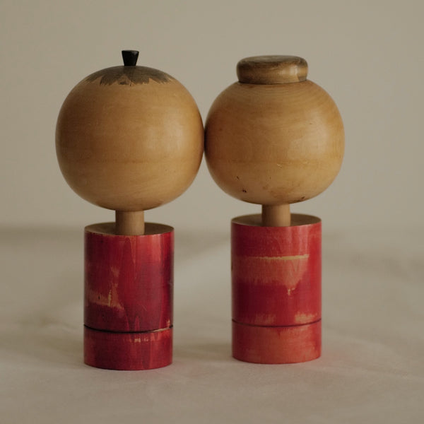 DUO DE KOKESHI VINTAGES PAR TAKAHASHI HASHIME / 18 CM