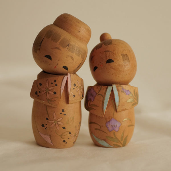 DUO DE KOKESHI VINTAGES / 13 CM