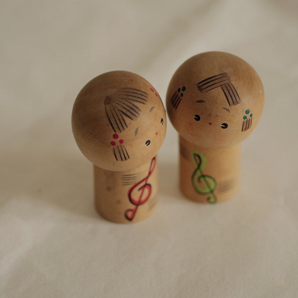 DUO DE KOKESHI VINTAGES / 8 CM