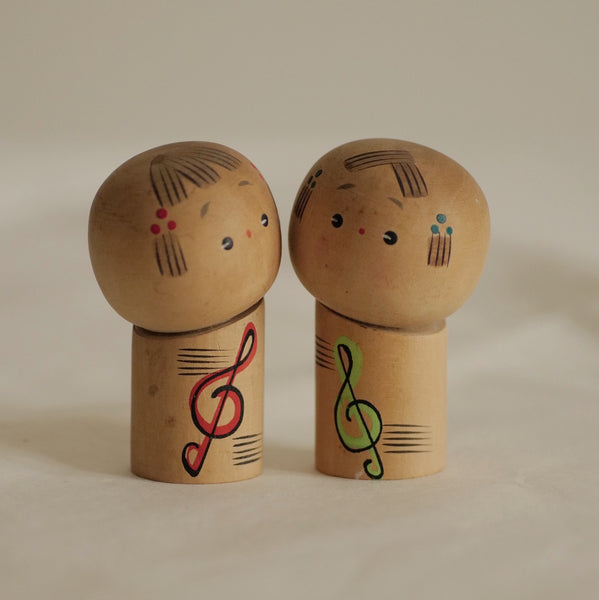 DUO DE KOKESHI VINTAGES / 8 CM