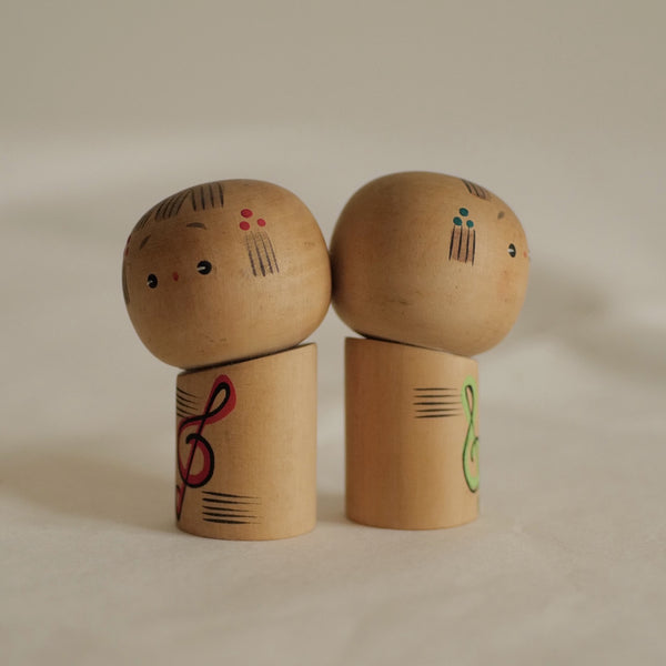 DUO DE KOKESHI VINTAGES / 8 CM