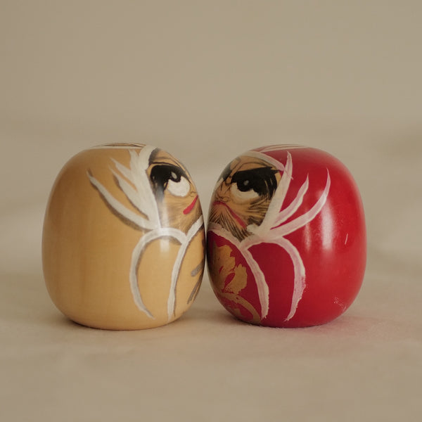 DUO DE DARUMA VINTAGES PAR SATO NORIO / 6 CM