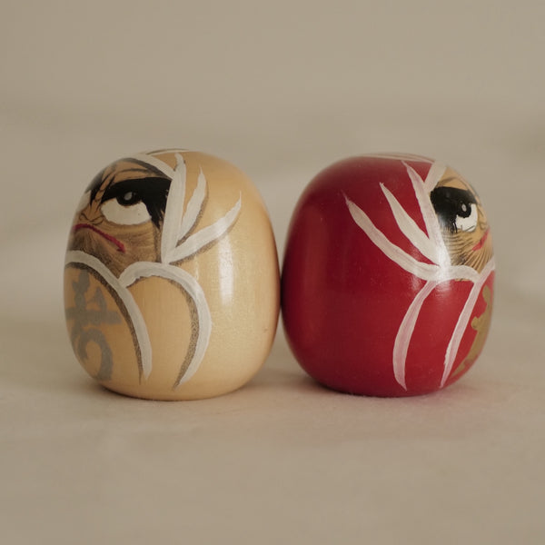 DUO DE DARUMA VINTAGES PAR SATO NORIO / 6 CM