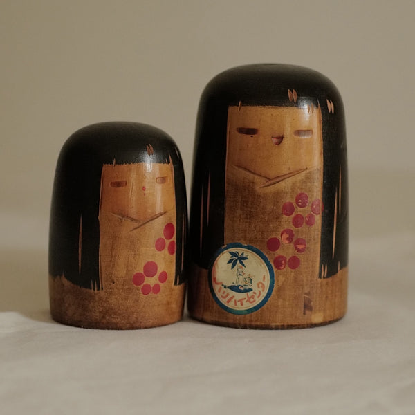 DUO DE KOKESHI VINTAGE PAR SANPEI YAMANAKA / 11 CM
