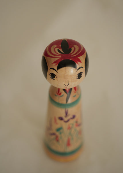 KOKESHI VINTAGE DE STYLE ZAO PAR ABE SHINYA / 20 CM