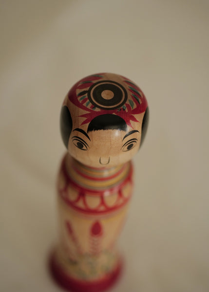 KOKESHI VINTAGE DE STYLE ZAO PAR ABE SHINYA / 20 CM