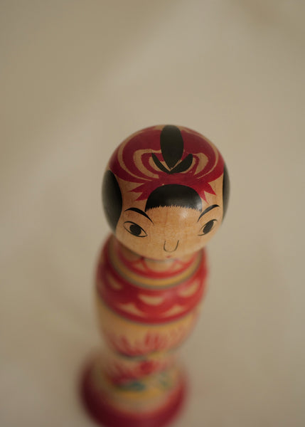KOKESHI VINTAGE DE STYLE ZAO PAR ABE SHINYA / 20 CM