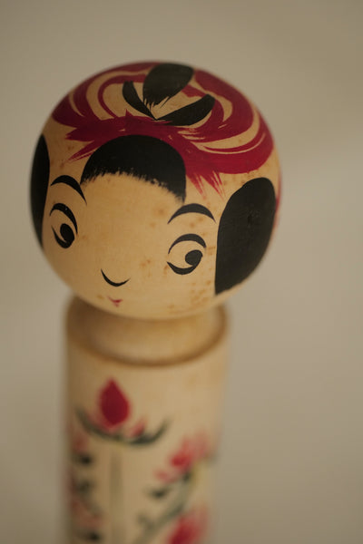 KOKESHI VINTAGE DE STYLE ZAO PAR ABE SHINYA / 21 CM