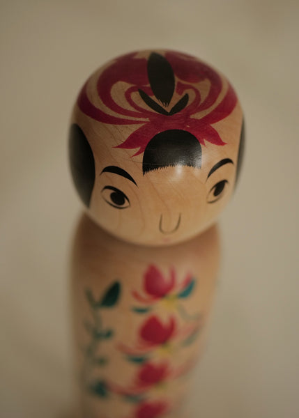 KOKESHI VINTAGE DE STYLE ZAO PAR ABE SHINYA / 25 CM