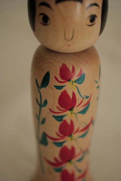 KOKESHI VINTAGE DE STYLE ZAO PAR ABE SHINYA / 25 CM