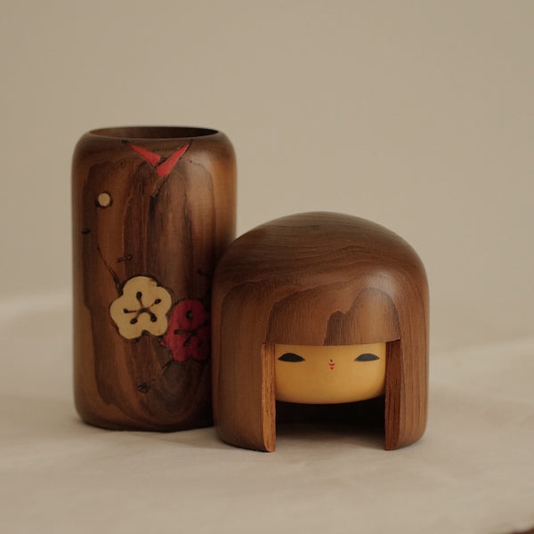 KOKESHI BOÎTE VINTAGE PAR USABURO / 20 CM