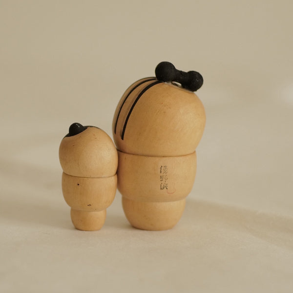 DUO DE PETITES KOKESHI VINTAGE / 7 CM