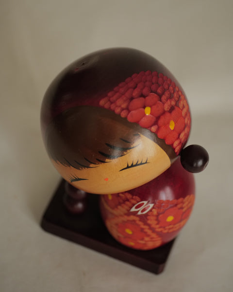 KOKESHI VINTAGE “ENFANT DU VILLAGE” PAR TAMURA CHIE / 17,5 CM