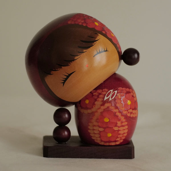 KOKESHI VINTAGE “ENFANT DU VILLAGE” PAR TAMURA CHIE / 17,5 CM